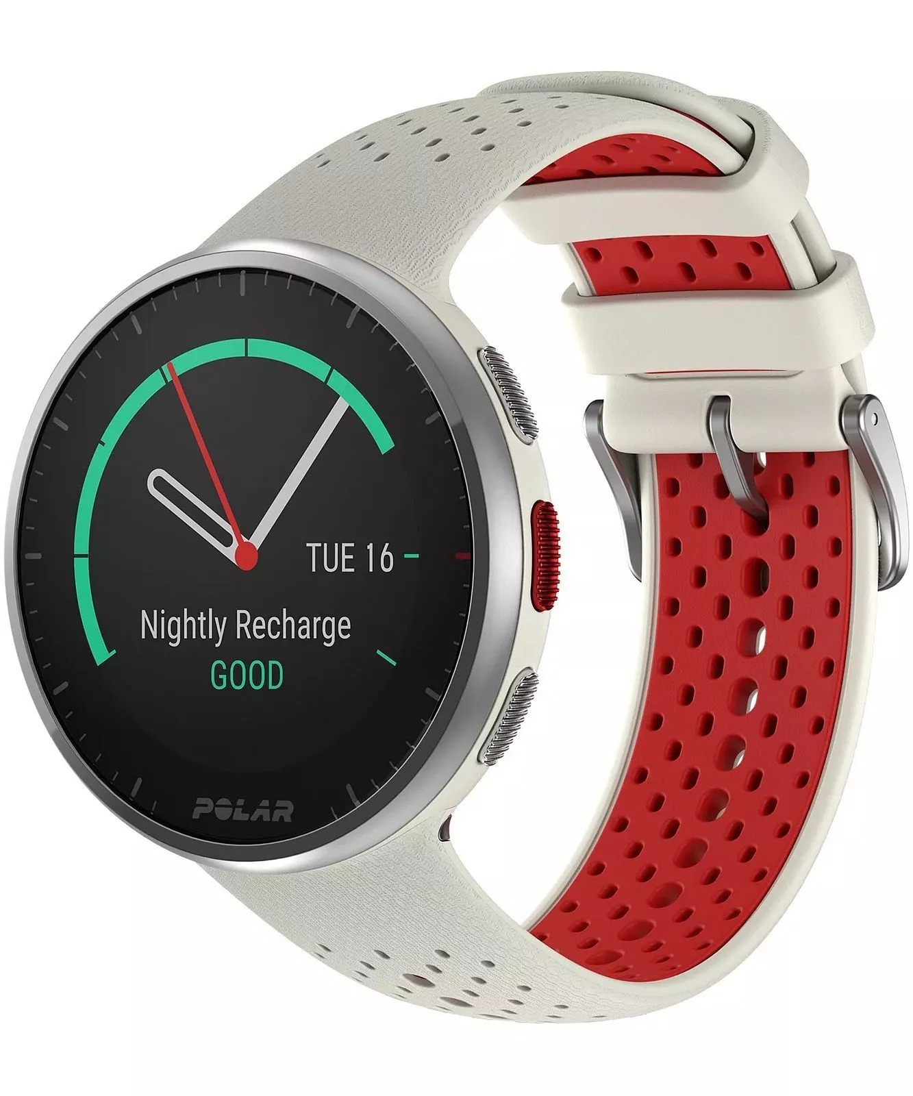 Smartwatch Polar PACER PRO blanco y rojo S-L